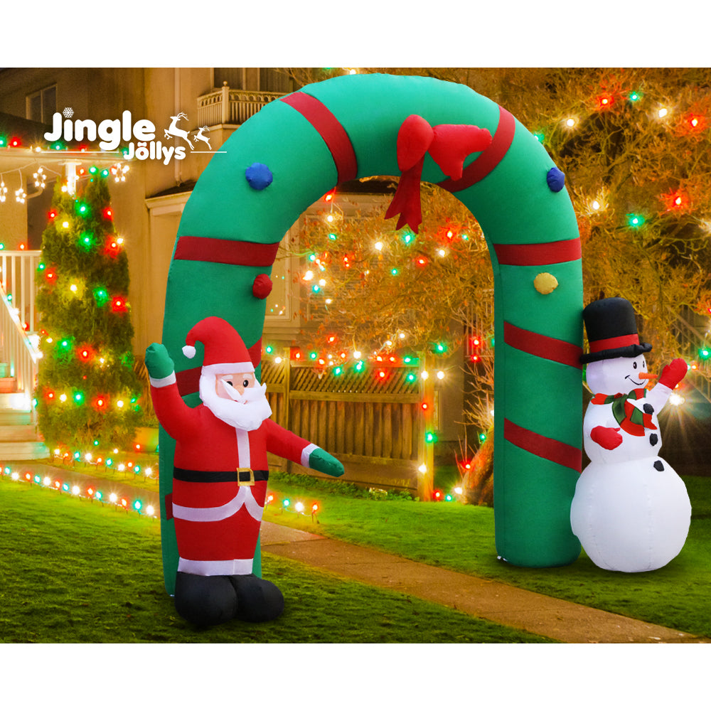 Jingle Jollys 2.8M Inflatable Christmas Archway Illuminated Decorations