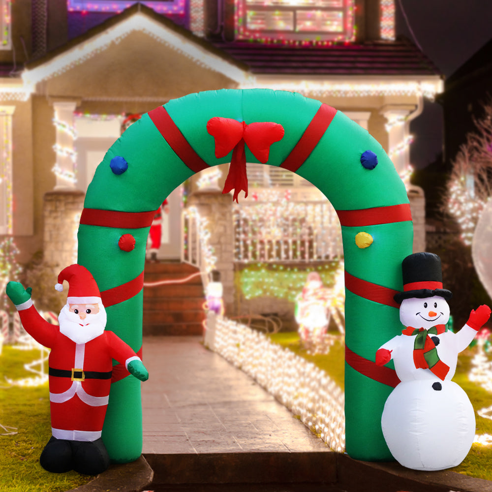 Jingle Jollys 2.8M Inflatable Christmas Archway Illuminated Decorations