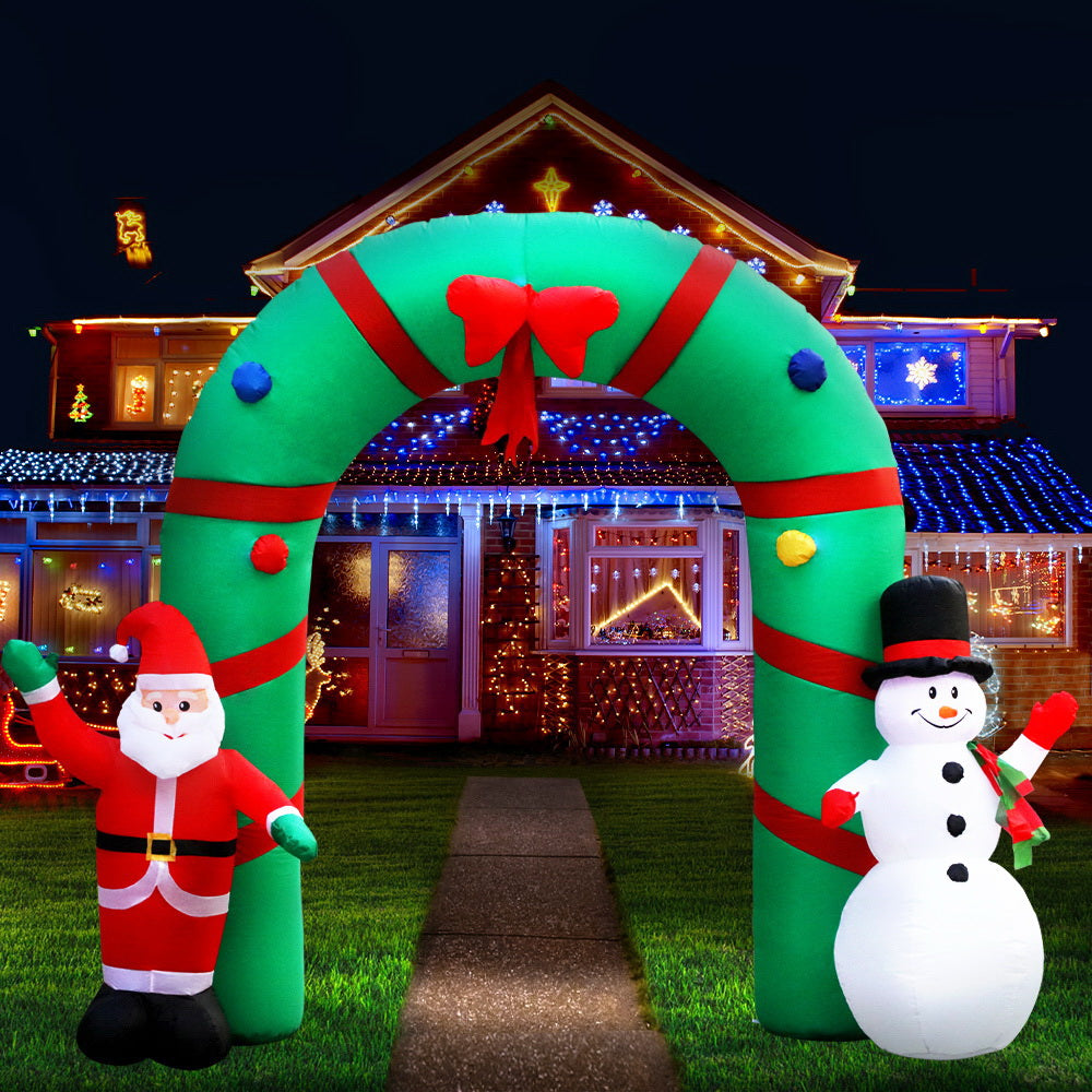 Jingle Jollys 2.8M Inflatable Christmas Archway Illuminated Decorations