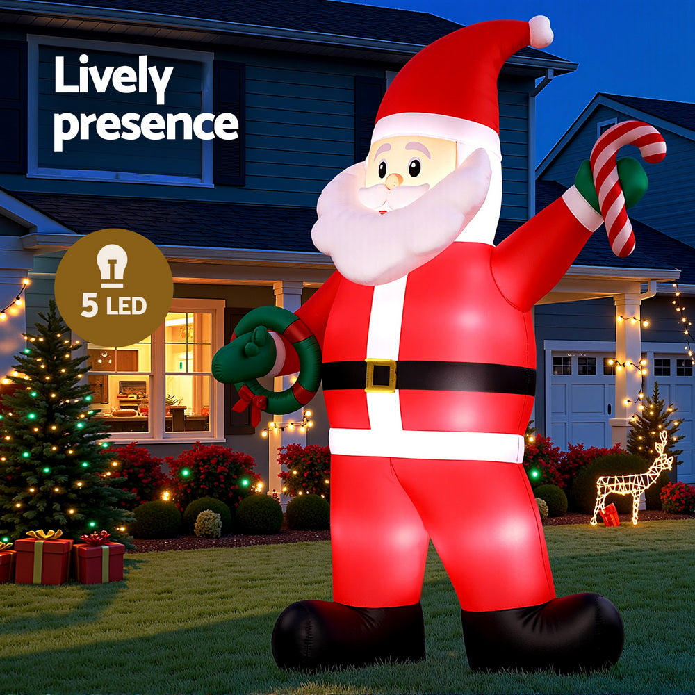 Jingle Jollys 3.8m Giant Santa Christmas Inflatable LED Outdoor Decoration