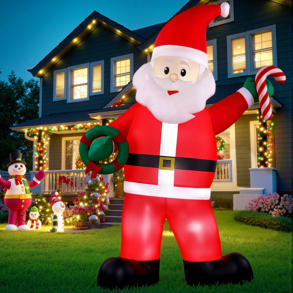 Jingle Jollys 3.8m Giant Santa Christmas Inflatable LED Outdoor Decoration
