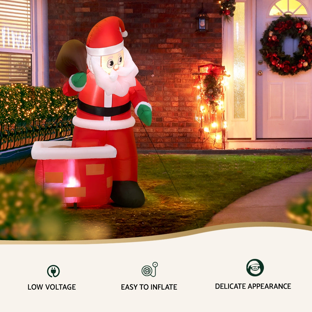 Illuminated UV-Resistant Xmas Inflatable Santa - Jingle Jollys