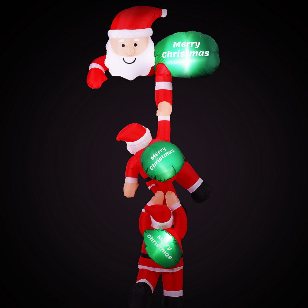 Jingle Jollys 2.5M Inflatable Climbing Santa LED Christmas Decoration