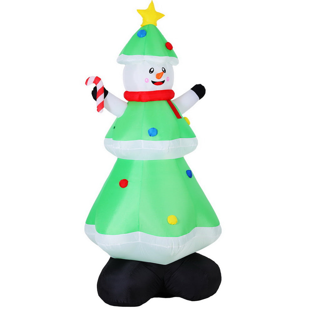 Jingle Jollys 2.75M Christmas Inflatable Snowman Tree LED Decorations
