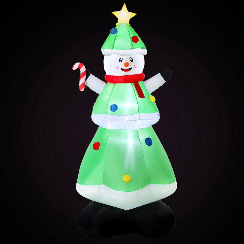 Jingle Jollys 2.75M Christmas Inflatable Snowman Tree LED Decorations