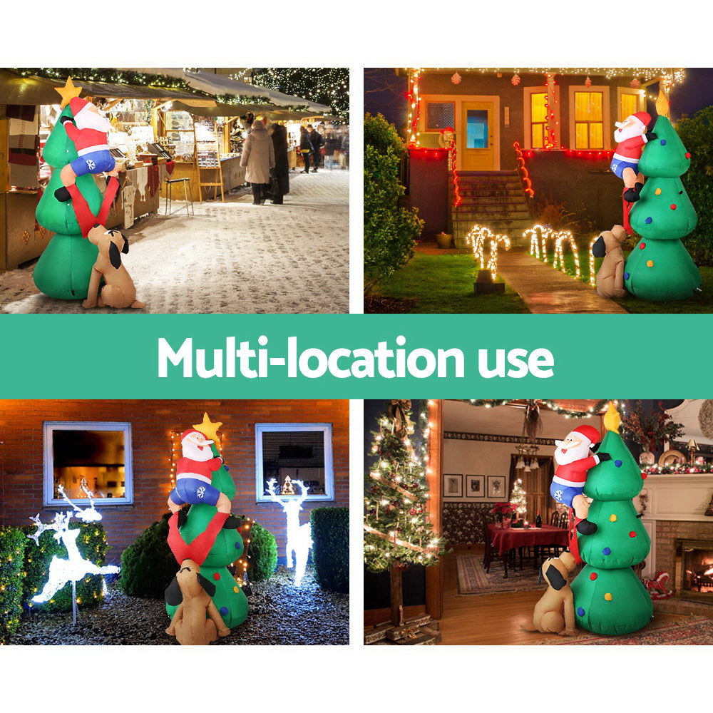 Jingle Jollys 1.8M Inflatable Santa Tree Illuminated Christmas Decoration