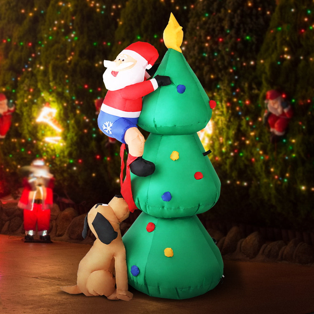 Jingle Jollys 1.8M Inflatable Santa Tree Illuminated Christmas Decoration