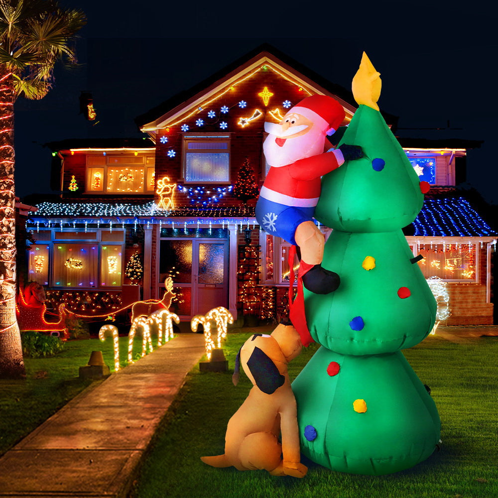 Jingle Jollys 1.8M Inflatable Santa Tree Illuminated Christmas Decoration