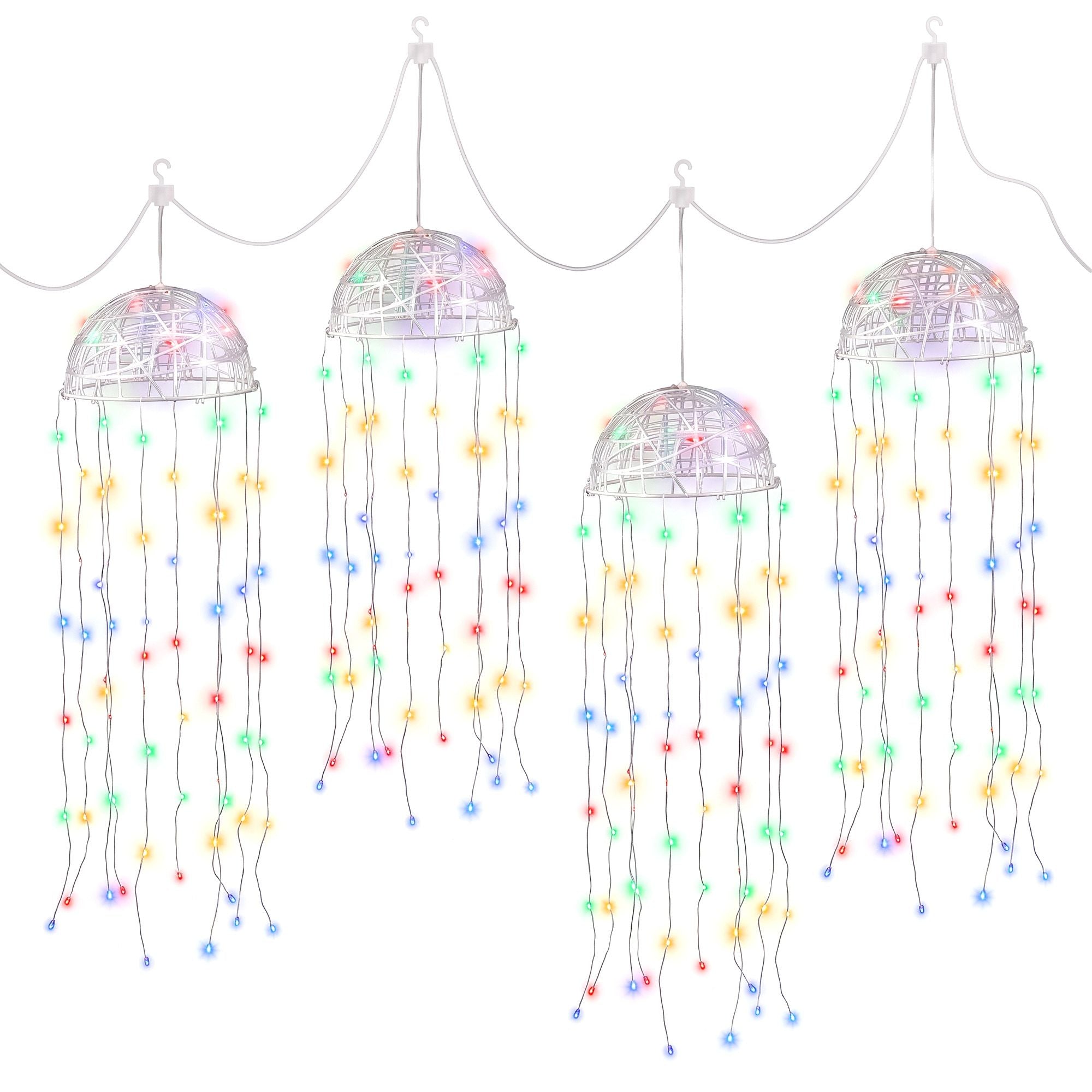 Jingle Jollys Christmas Lights Solar Jellyfish 4Pcs Garden Decorative Multi-Color