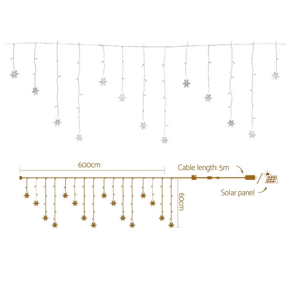 Jingle Jollys 6M Christmas Icicle Lights 160 LED Cold White