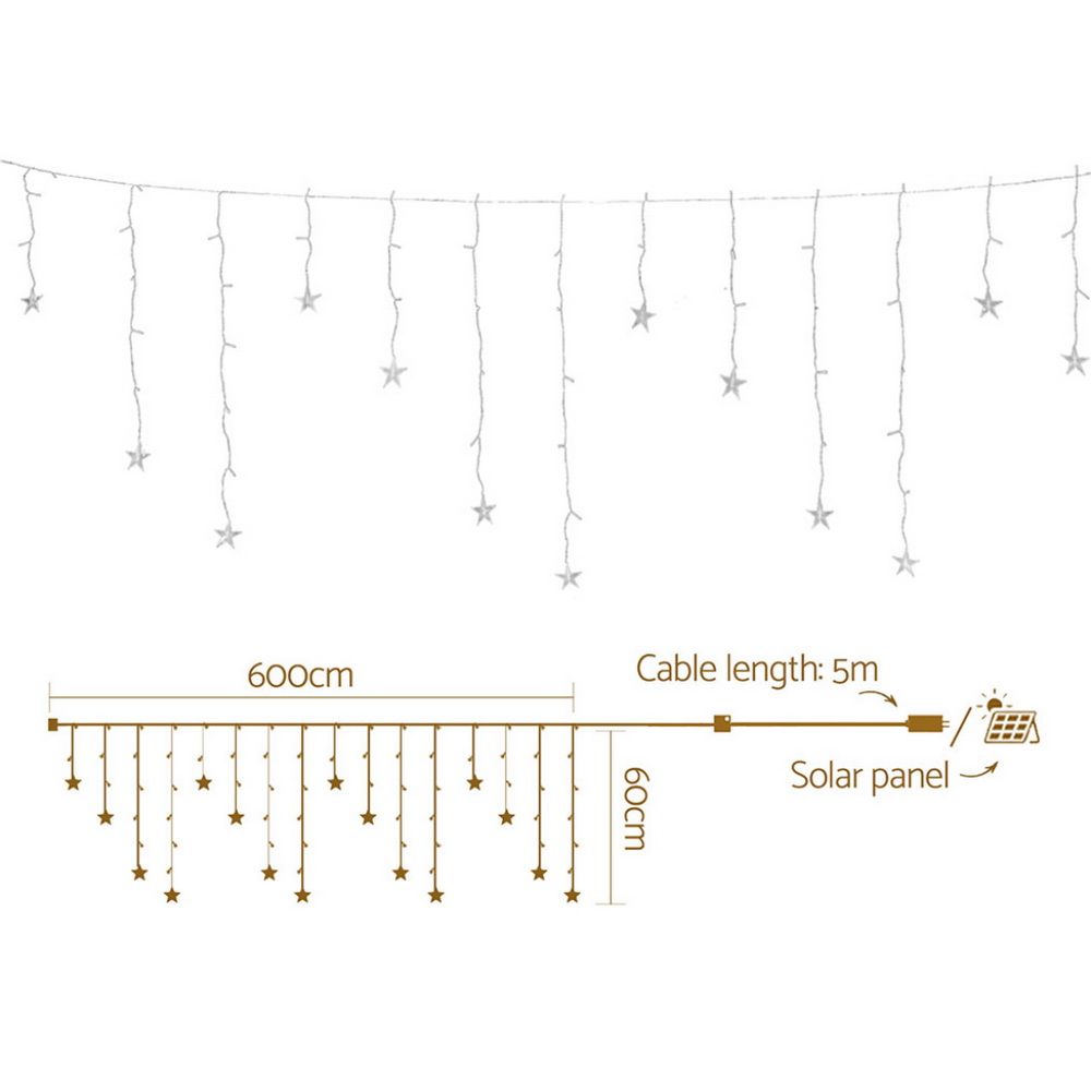Jingle Jollys 6M Icicle Christmas Lights 160 LED Warm White