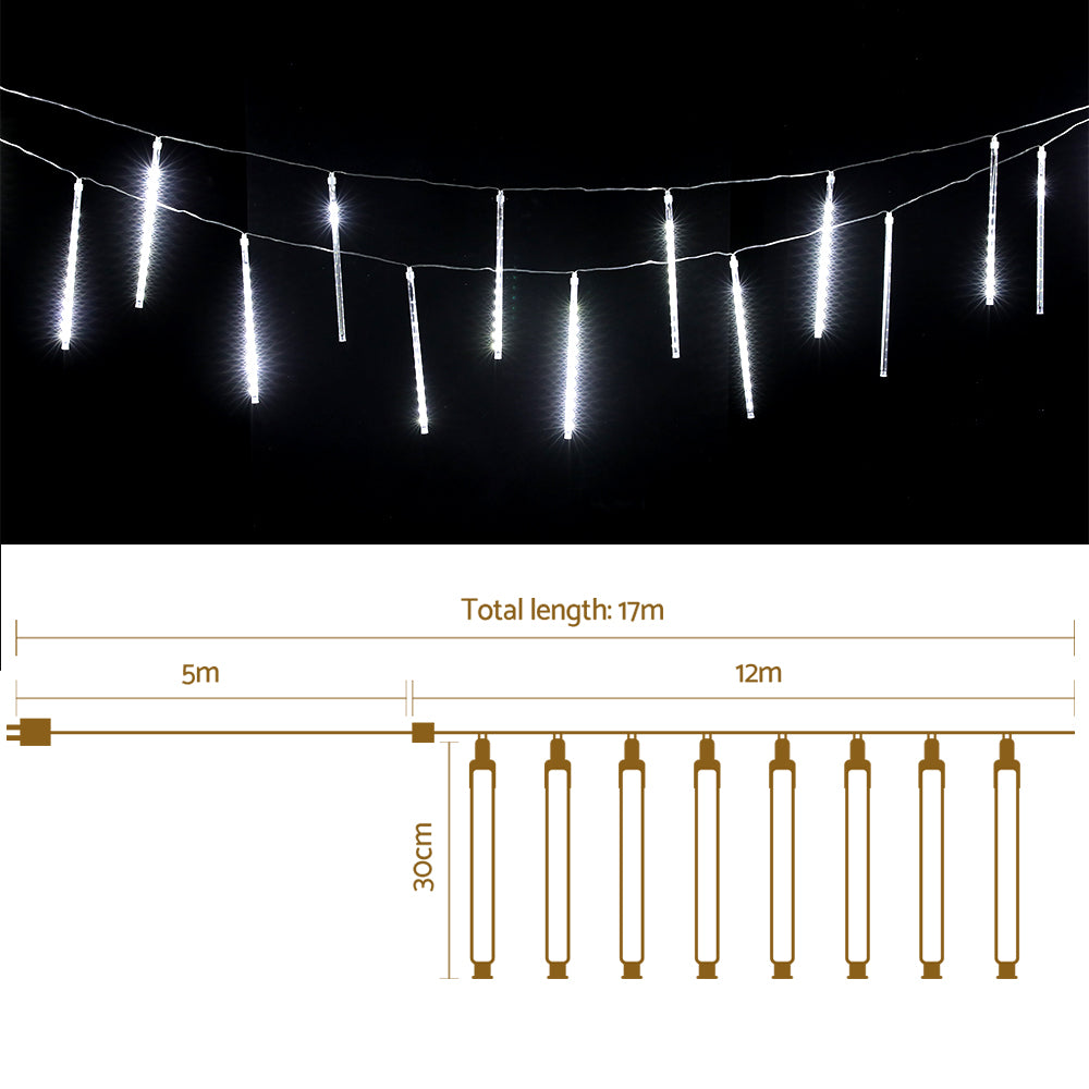 Jingle Jollys 12M Icicle Lights 960 LED Cold White