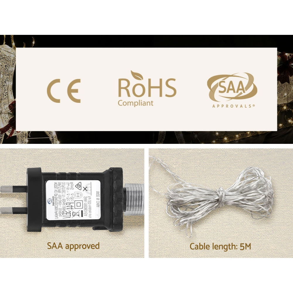 Jingle Jollys 12M Icicle Lights 960 LED Cold White