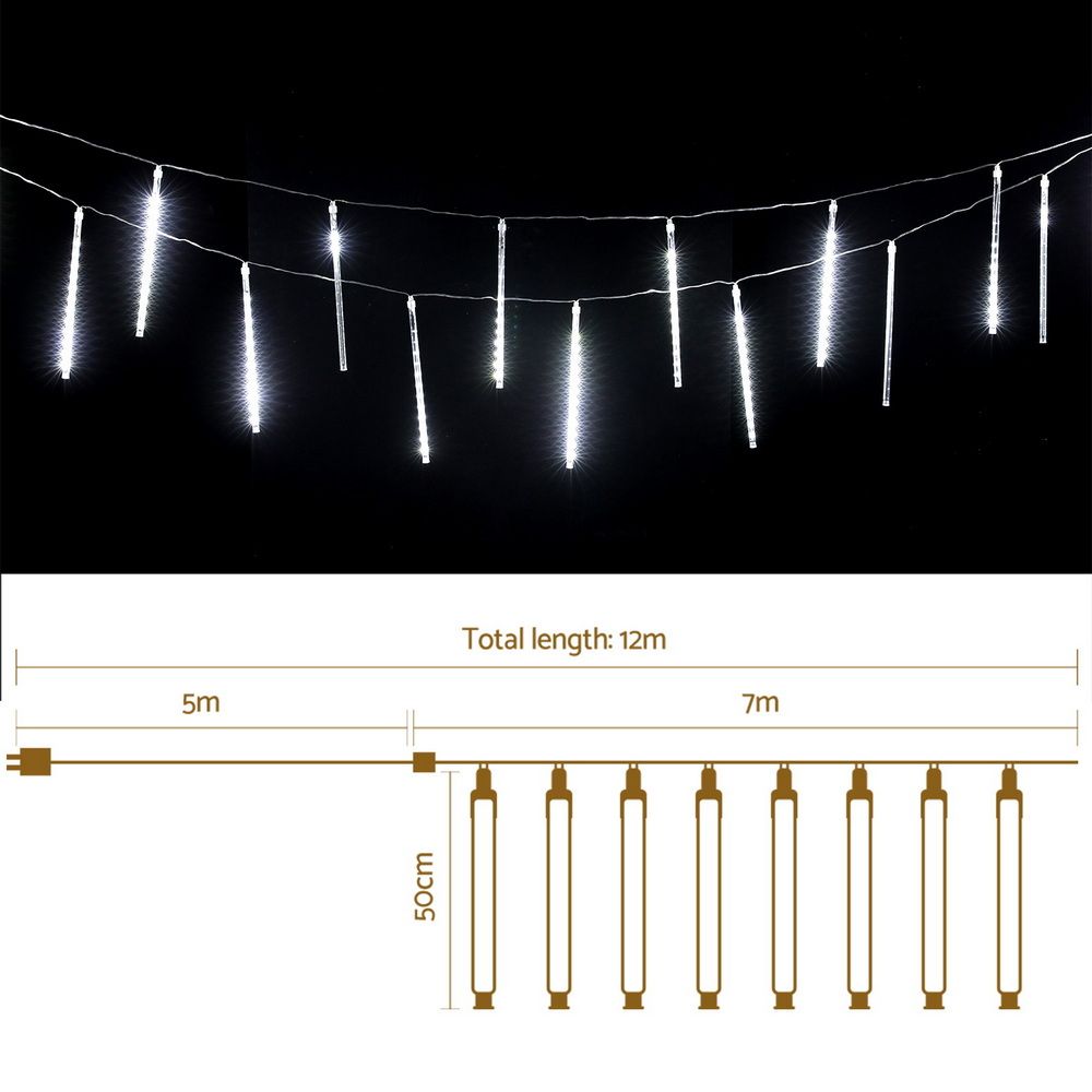 Jingle Jollys 7M Christmas Icicle Shower Lights 288 LED