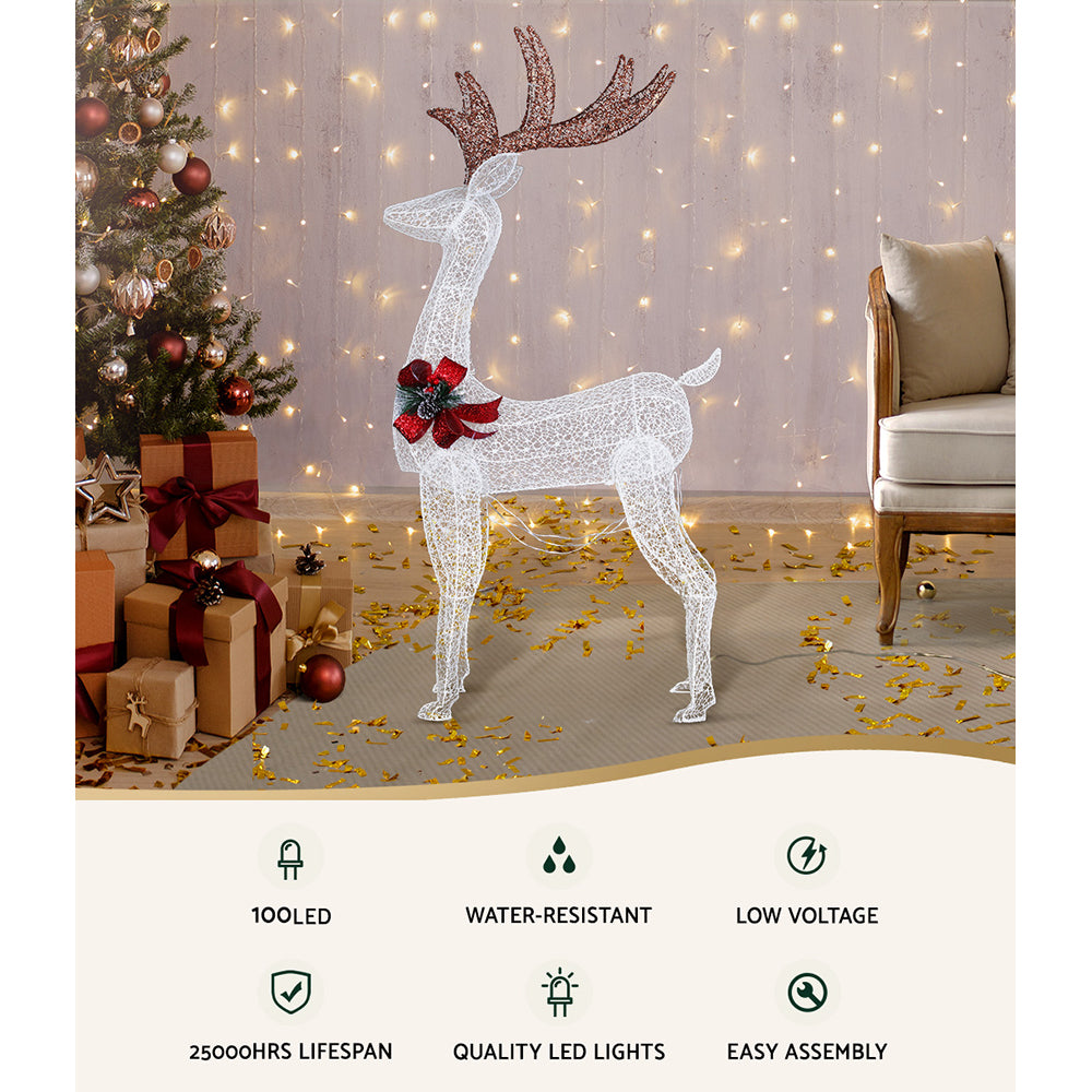 Jingle Jollys 1.5M Reindeer Christmas Lights 100 LED Decorations