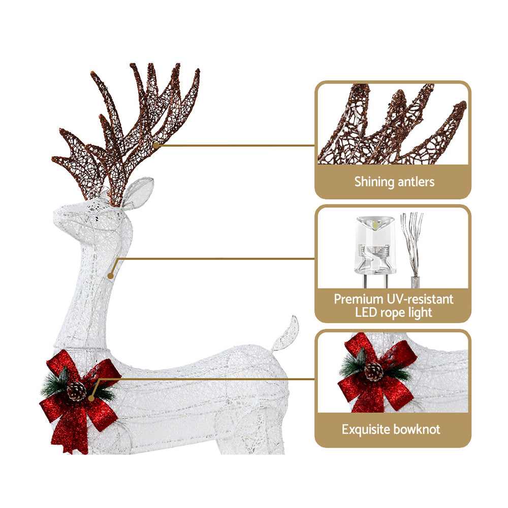 Jingle Jollys 1.5M Reindeer Christmas Lights 100 LED Decorations
