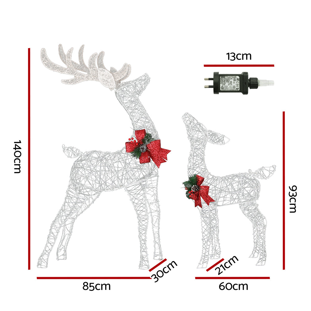 3D Reindeer Christmas Lights Set, 170 LED, 2pcs, Waterproof