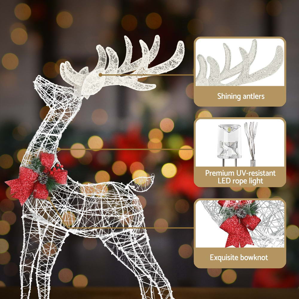 3D Reindeer Christmas Lights Set, 170 LED, 2pcs, Waterproof