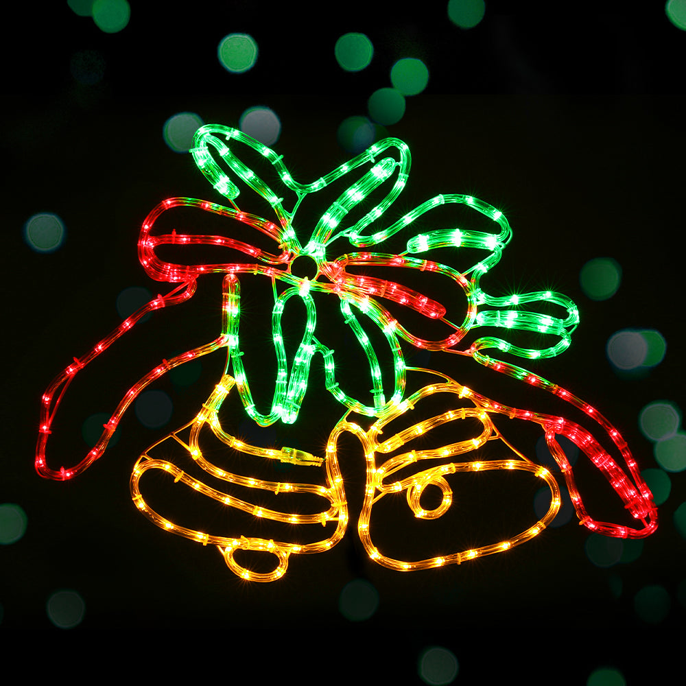 Jingle Jollys 76cm Bell Motif Christmas Lights 216 LED Multi-Coloured