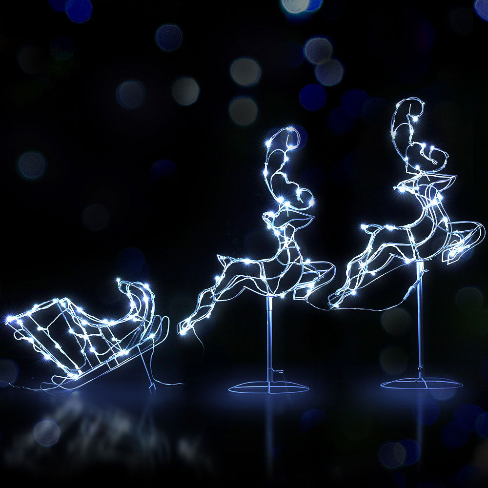 Jingle Jollys 120 LED Christmas Lights Reindeer Sleigh Decorations