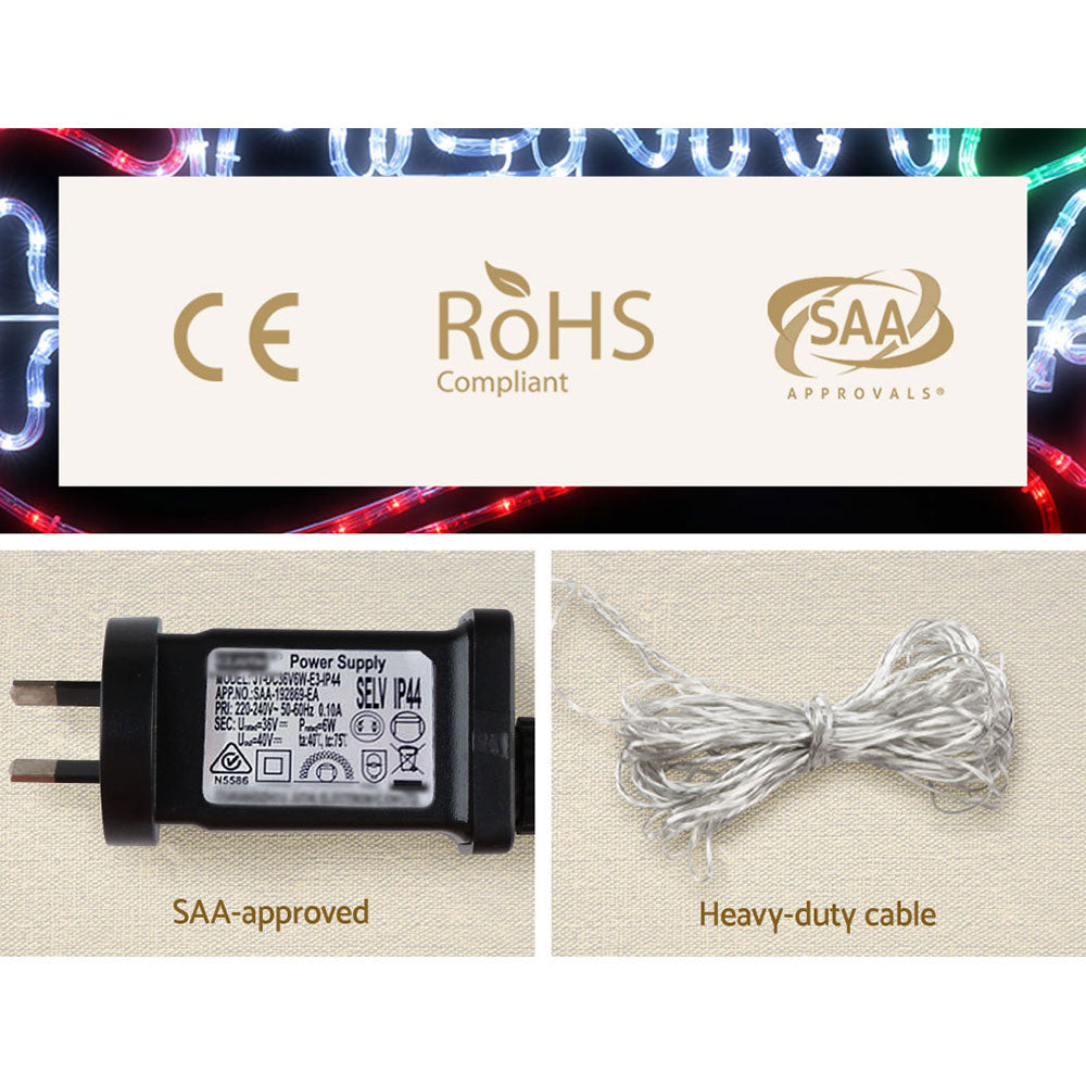 Jingle Jollys 0.96M Christmas Lights 288 LED Multi-Coloured Decorations