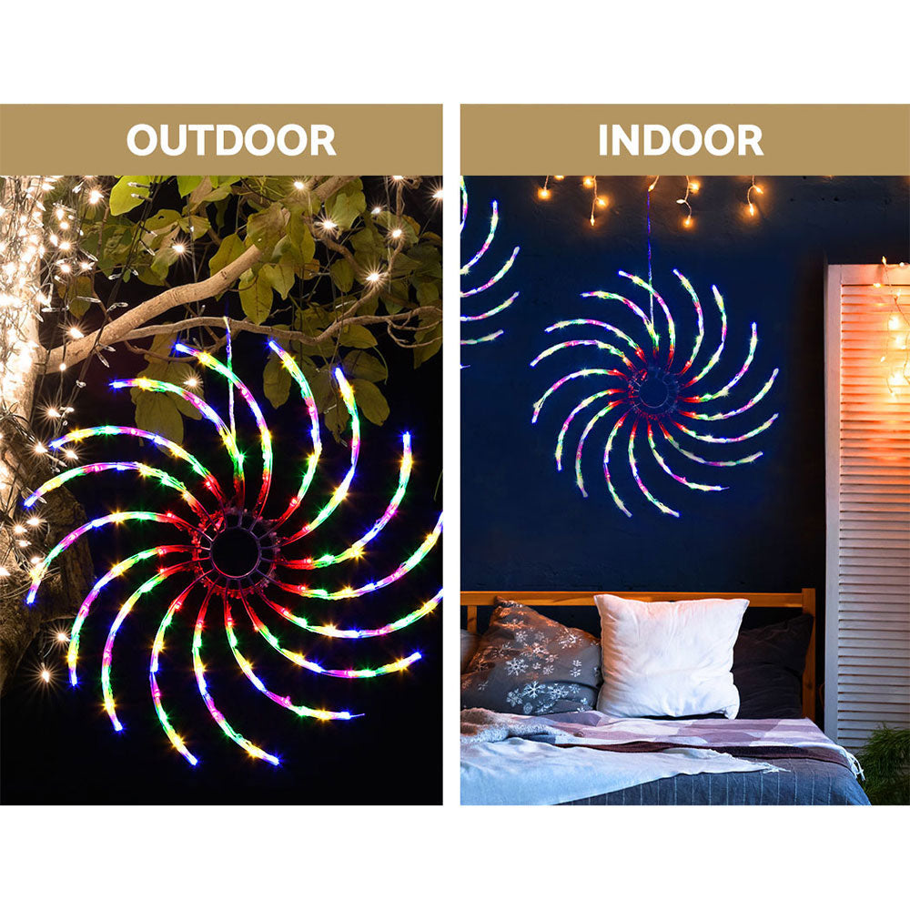 Jingle Jollys 0.5M LED Spin Motif Christmas Lights Multi-Coloured