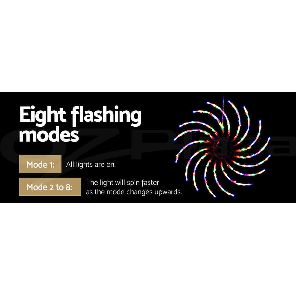 Jingle Jollys 0.5M LED Spin Motif Christmas Lights Multi-Coloured