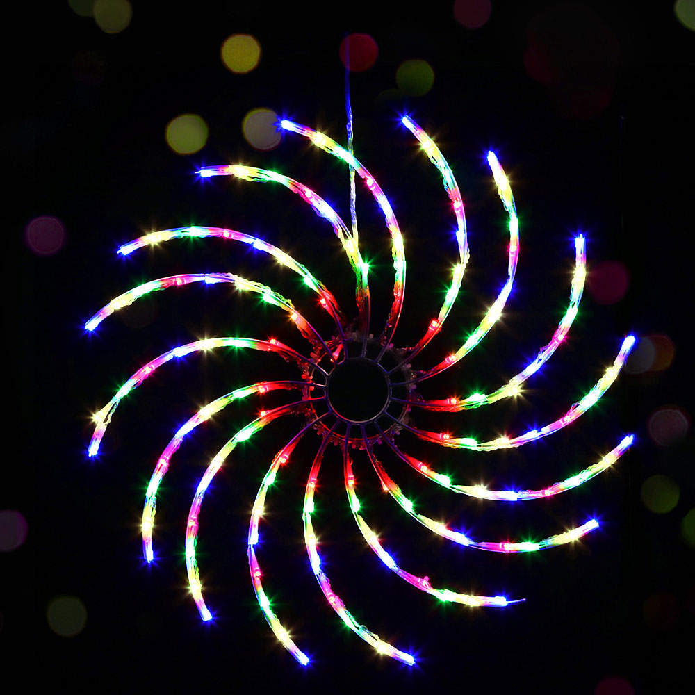 Jingle Jollys 0.5M LED Spin Motif Christmas Lights Multi-Coloured