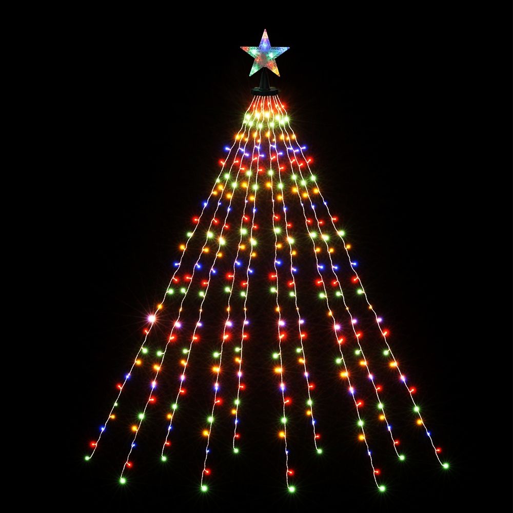 Jingle Jollys 2.5M Waterfall Christmas String Lights 300 LED