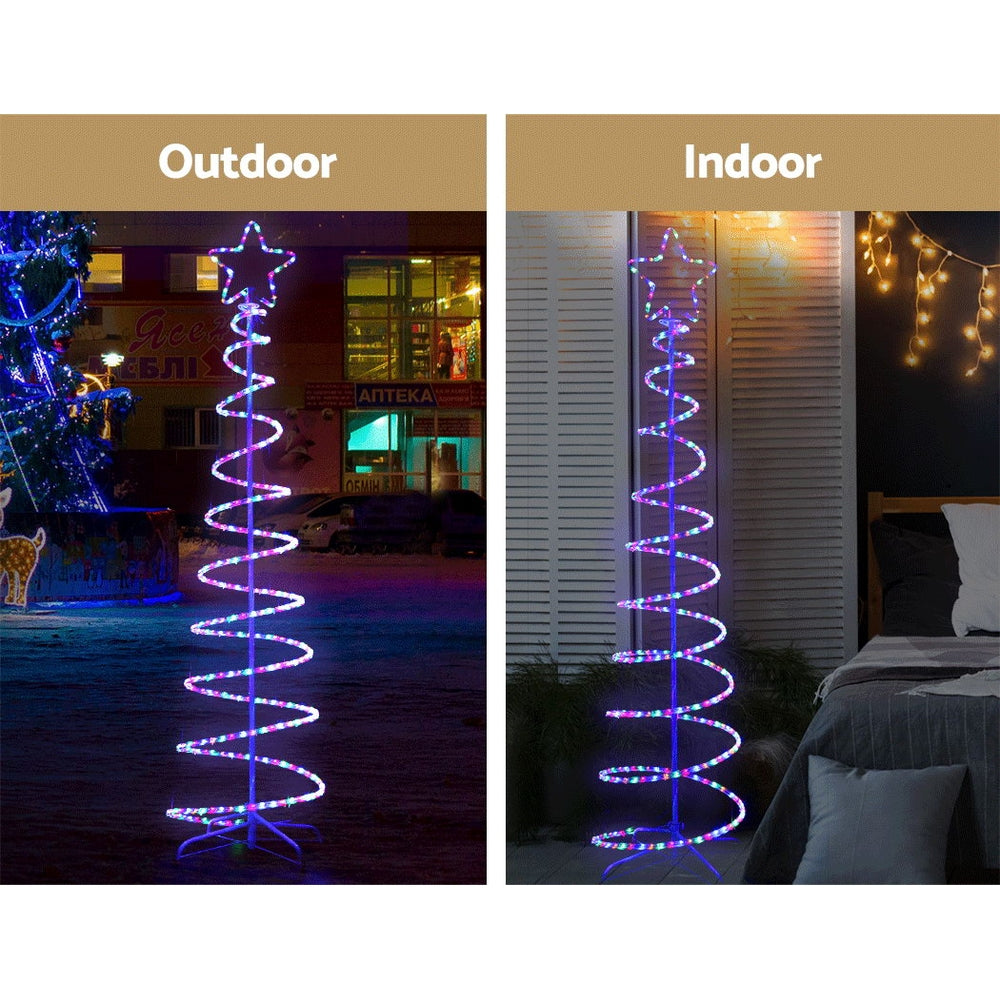 Jingle Jollys 1.88M LED Christmas Tree 288 Lights Multi-Coloured