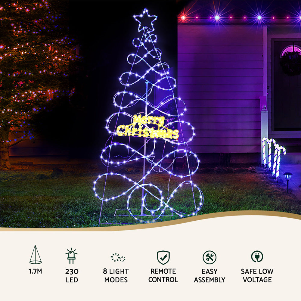 1.7m RGBW LED Christmas Tree, Steel Frame, 8 Modes | Jingle Jollys