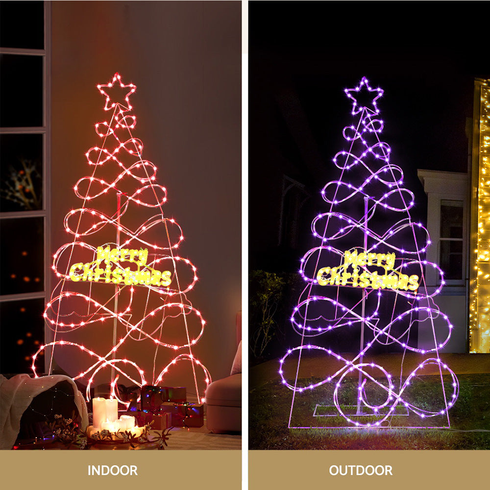 1.7m RGBW LED Christmas Tree, Steel Frame, 8 Modes | Jingle Jollys