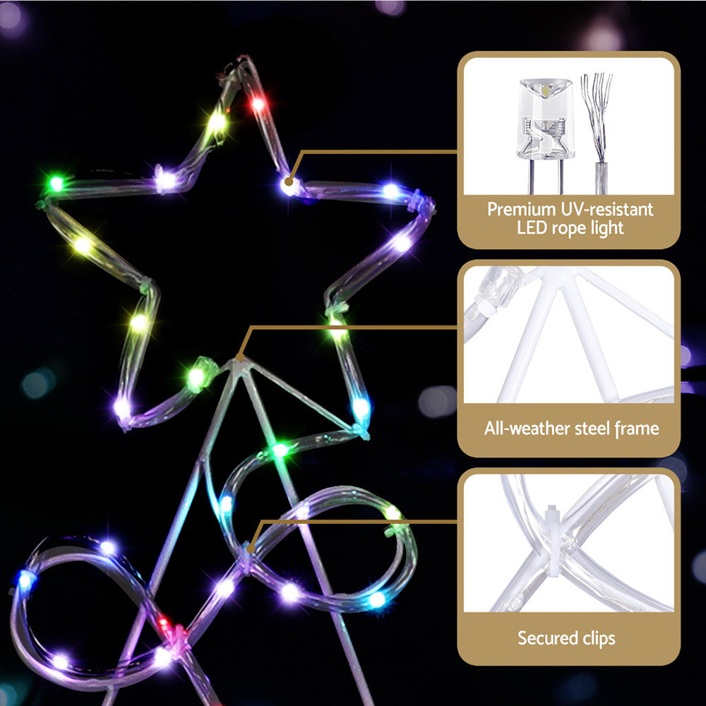 1.7m RGBW LED Christmas Tree, Steel Frame, 8 Modes | Jingle Jollys