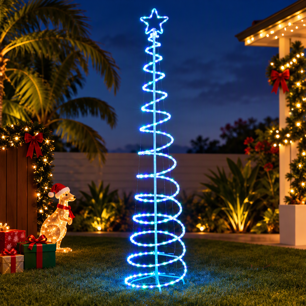 Jingle Jollys 2.4M Solar Motif LED Christmas Tree