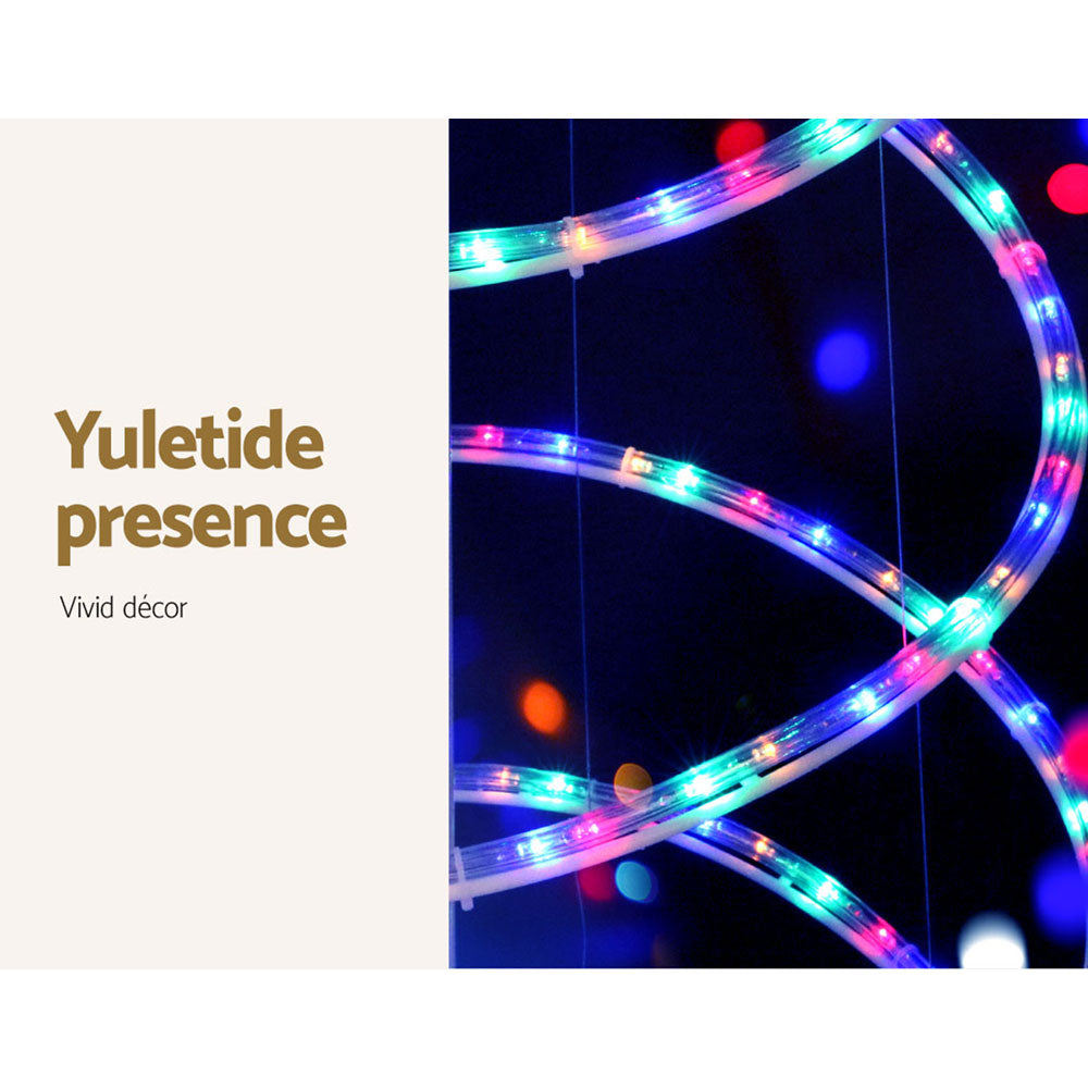 Jingle Jollys 2.4M LED Solar Christmas Tree Multi-Colour Lights