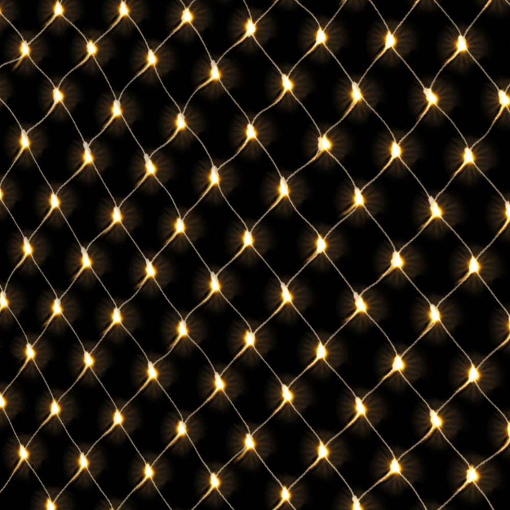 Water-Resistant 3M x 2M Net LED Christmas Lights, 8 Modes, Solar Powered, 504 LEDs - Jingle Jollys