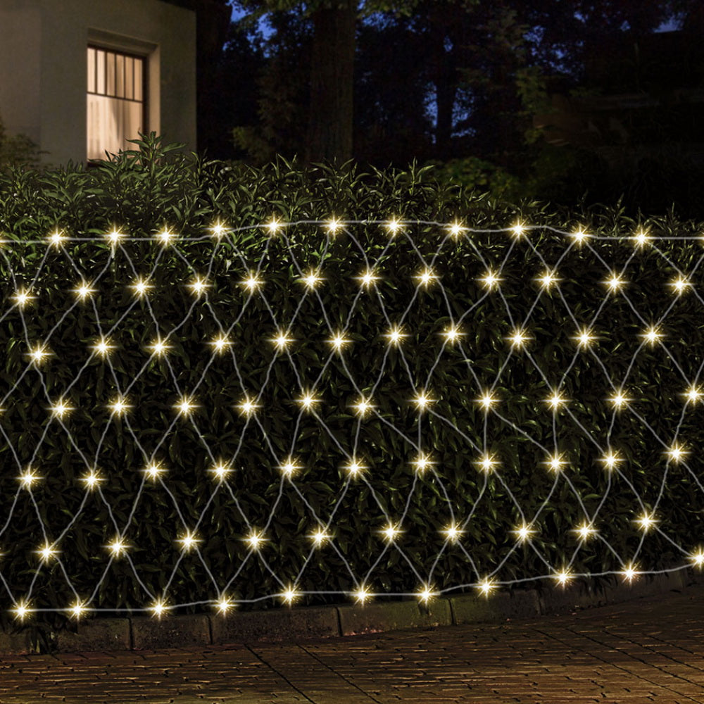 Water-Resistant 3M x 2M Net LED Christmas Lights, 8 Modes, Solar Powered, 504 LEDs - Jingle Jollys