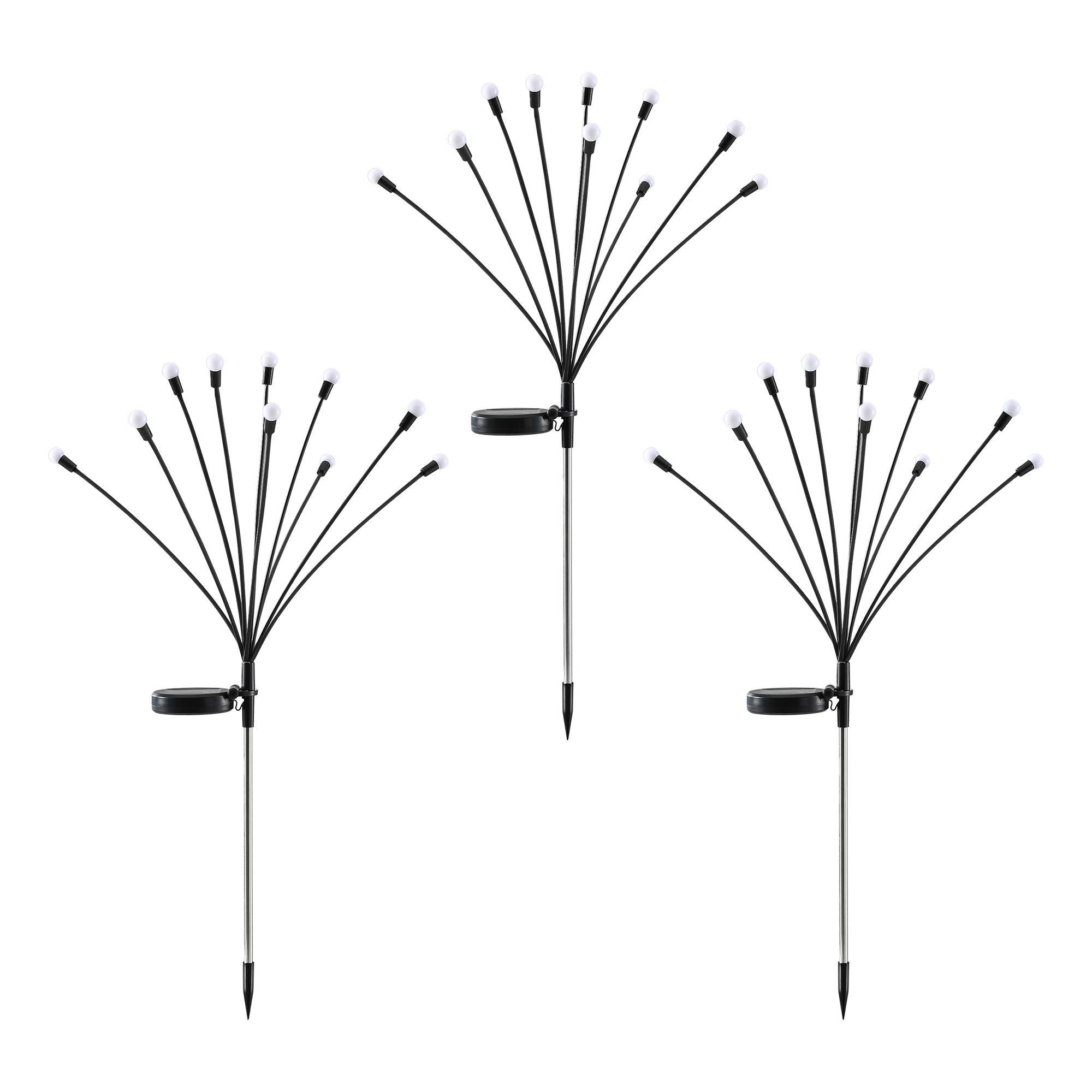 Jingle Jollys Christmas Lights Solar Firefly Lights Garden Decoration Path Lights Warm White 3 Pack