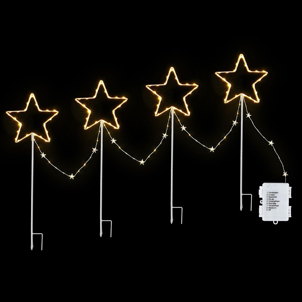 Jingle Jollys 4 PCS Christmas Path Lights Garden Decorations 144 LED