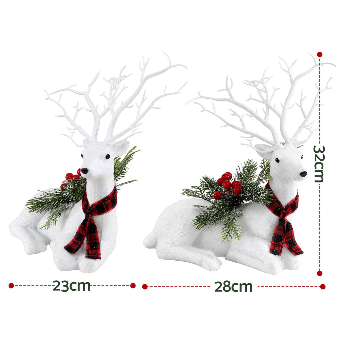 Jingle Jollys Christmas Reindeer Glitter Deer Ornaments 32cm