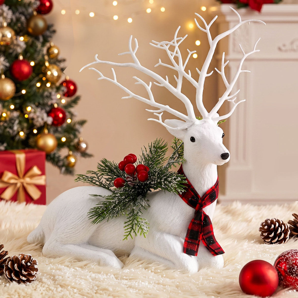 Jingle Jollys Christmas Reindeer Glitter Deer Ornaments 32cm