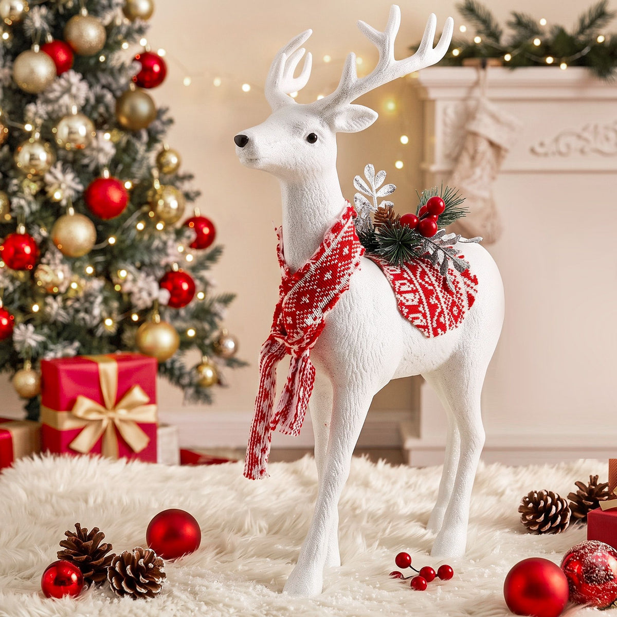 Jingle Jollys Christmas Reindeer Ornament 45cm Glitter Decoration