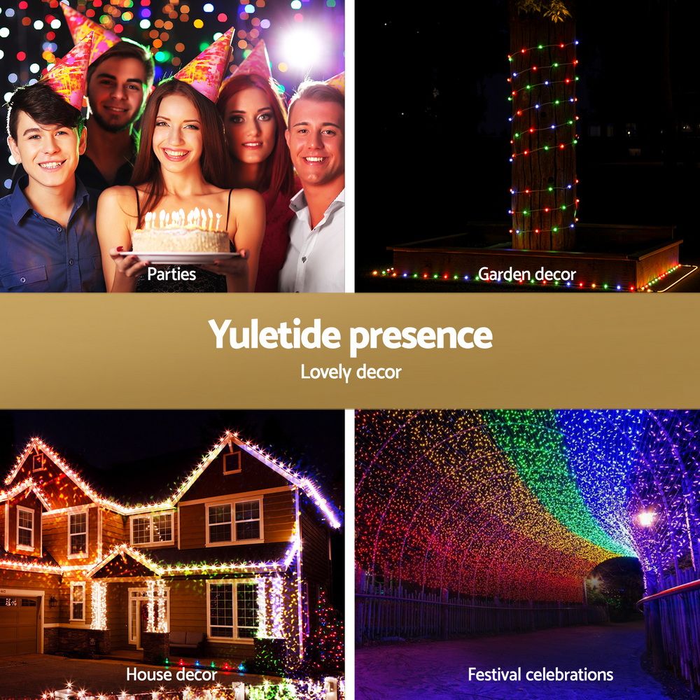Jingle Jollys 30M Christmas Rope Lights 300 LED Colorful