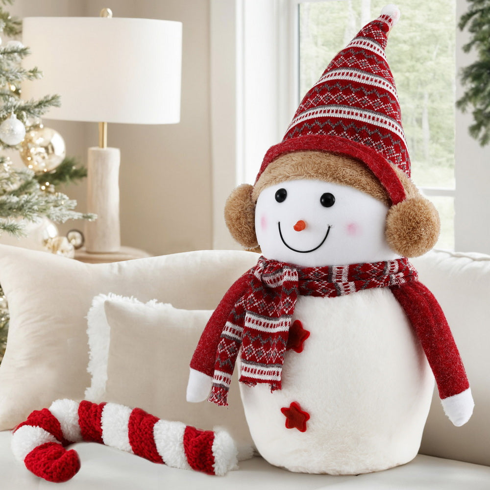 Jingle Jollys 60cm Christmas Snowman Ornaments Red White