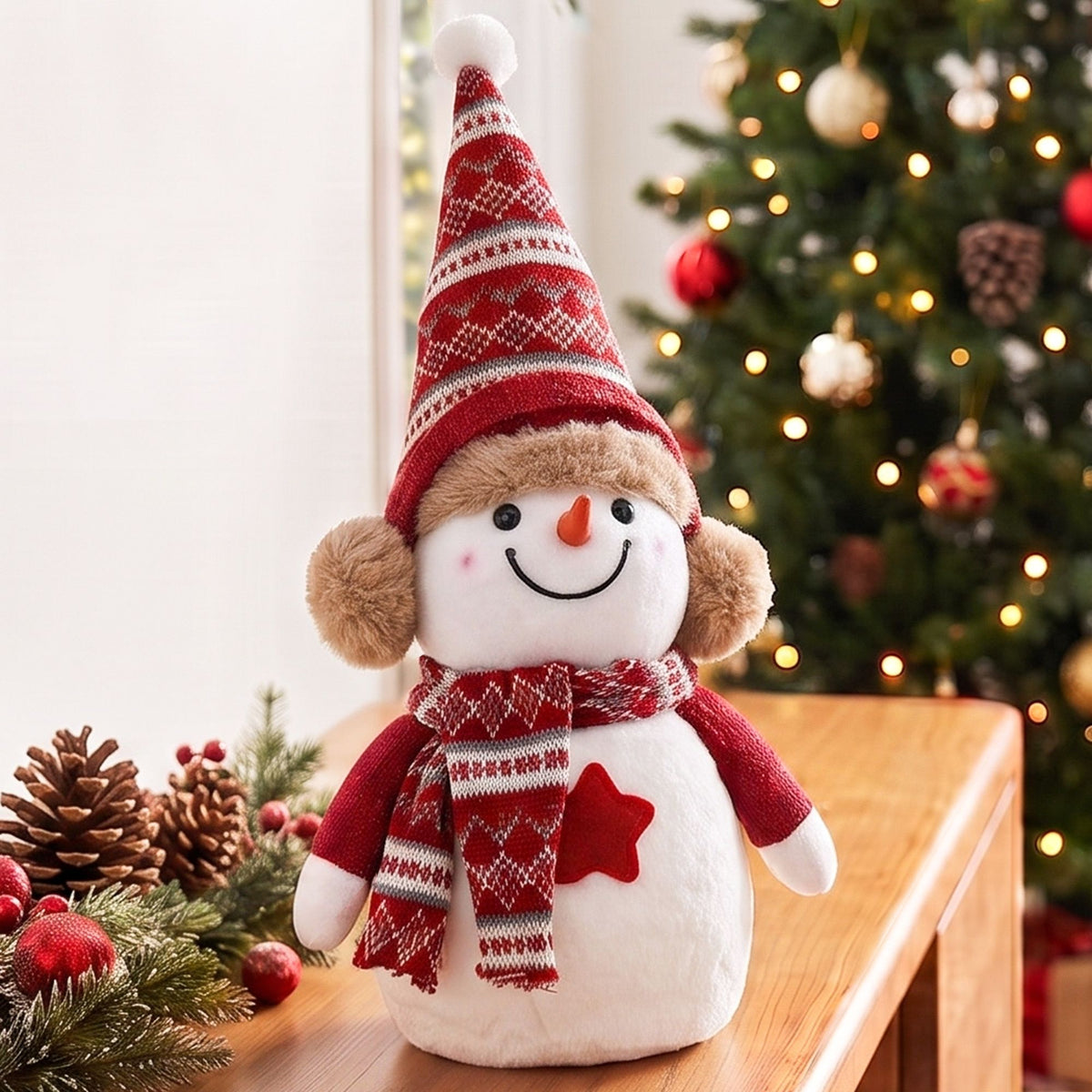 Jingle Jollys Christmas Snowman Handicraft Ornament 35cm