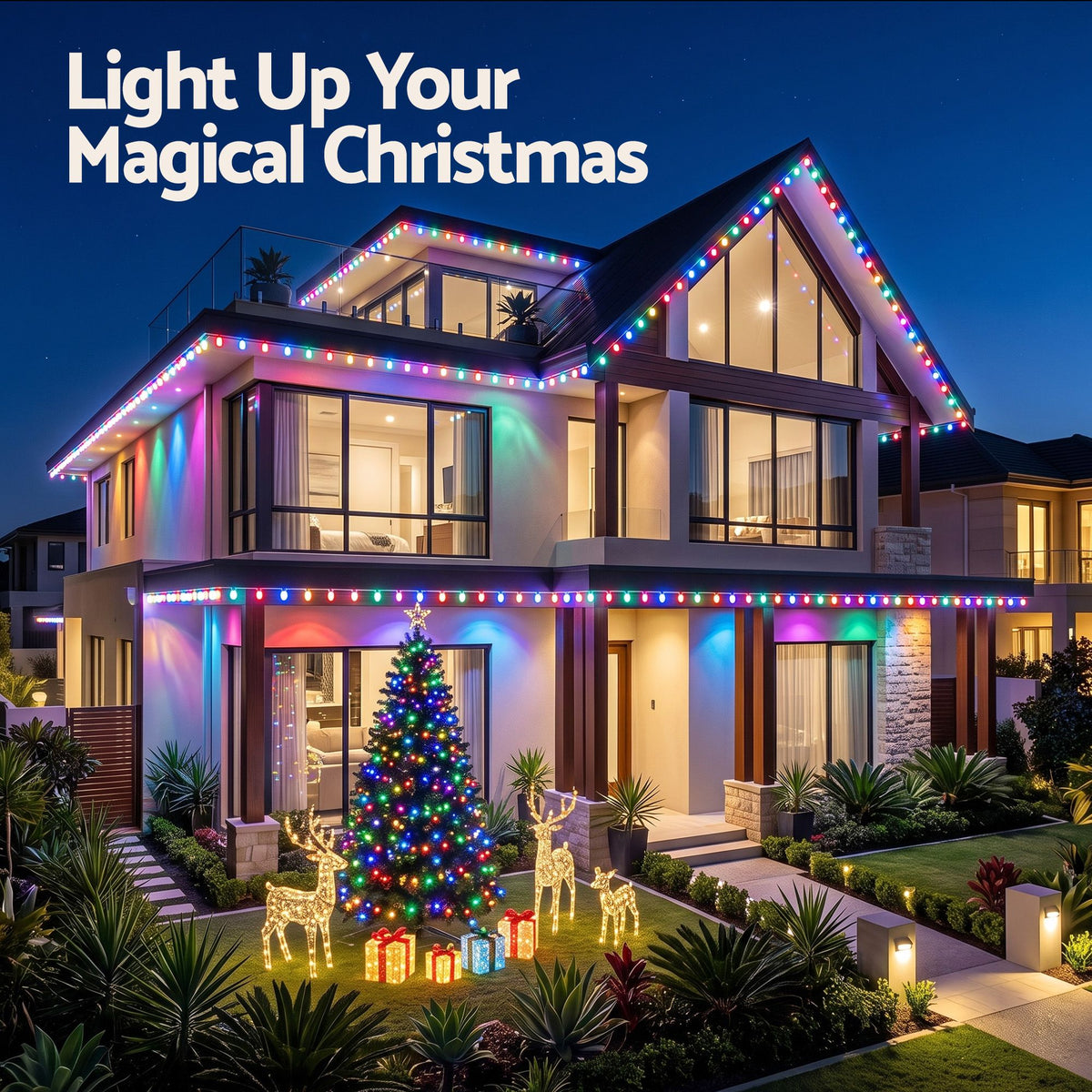 Jingle Jollys 15M Permanent Eaves Christmas String Lights 36 LED