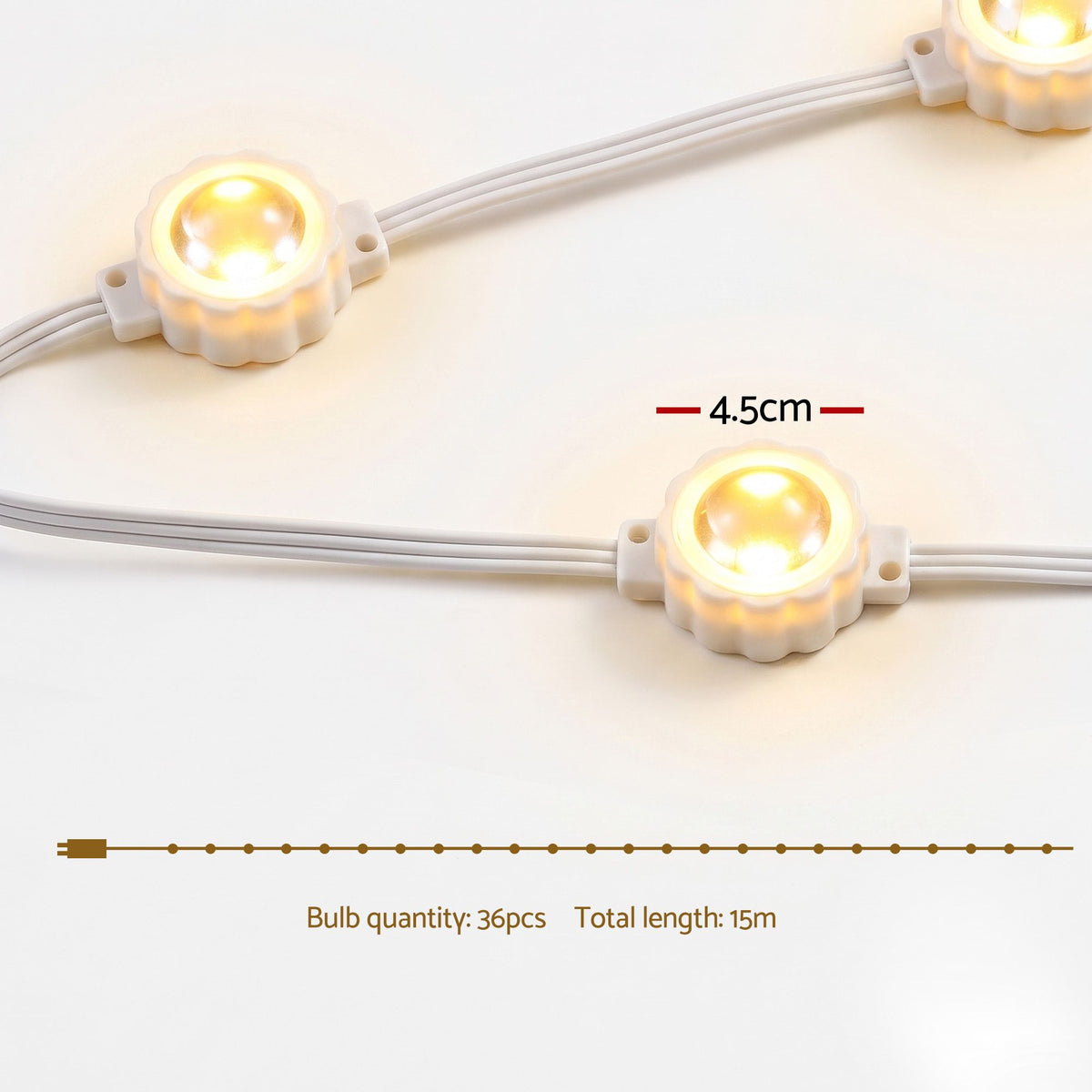 Jingle Jollys 15M Permanent Eaves Christmas String Lights 36 LED