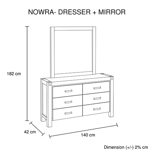 Solid Acacia 5-Piece Bedroom Suite with Storage Drawers