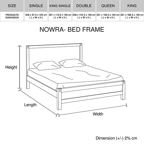 Solid Acacia King Single Bedroom Set with Drawers