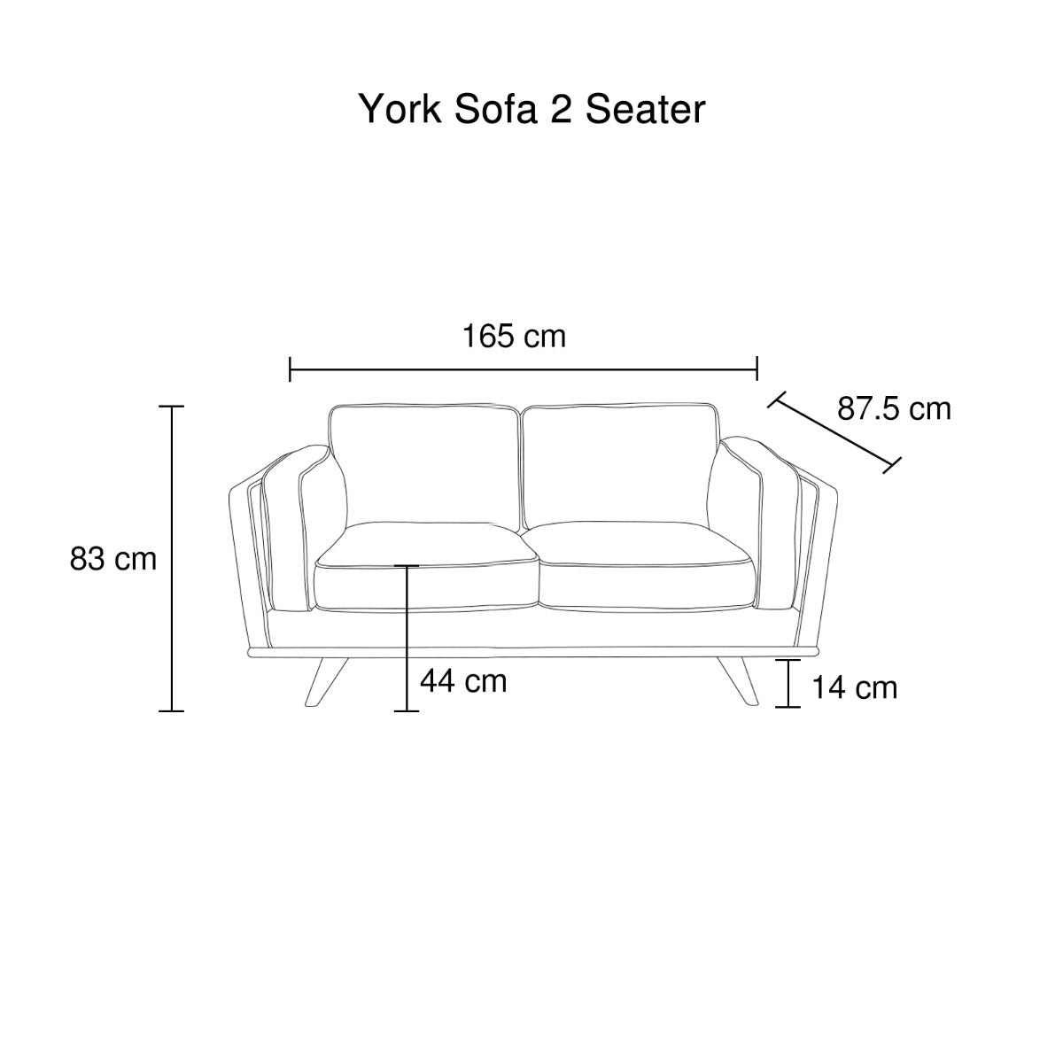 2 Seater Modern Faux Leather Sofa with Solid Wooden Frame